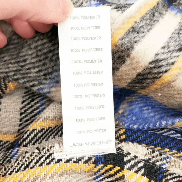 NWT Urban Outfitters Daisy Street Blue Yellow Plaid Button Down Shirt Size XS - Picture 5 of 6